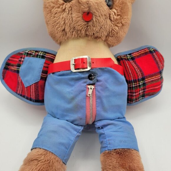 DAKIN Learn To Dress 18" Plush Bear Vintage 1977 Plaid Tartan Coat Pinwheel Hat - Picture 5 of 16